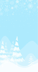 Beautiful vector illustration of winter landscape.Christmas and New Year.
