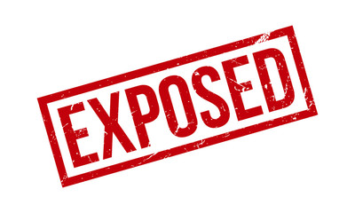 Exposed Rubber Stamp. Red Exposed Rubber Grunge Stamp Seal Vector Illustration - Vector