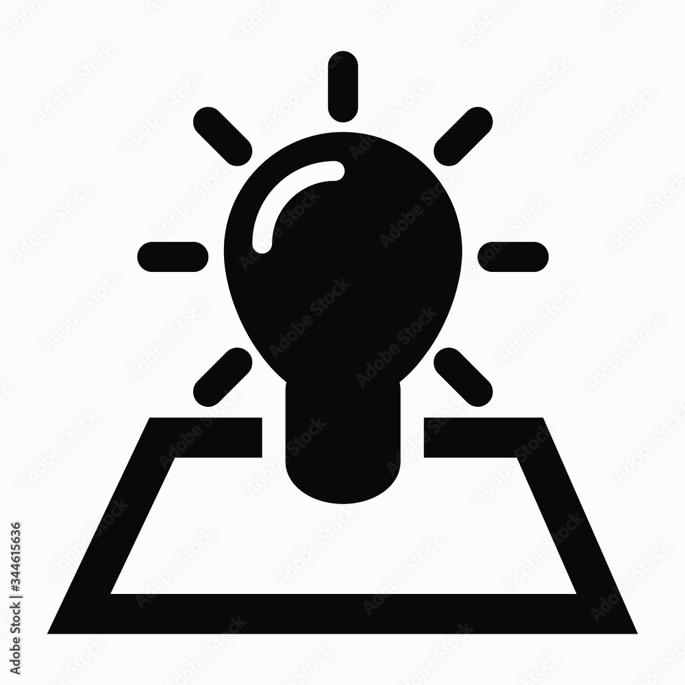Poster lamp and rectangle icon. energy efficiency illustration. project icon. innovation icon. icon of a ne