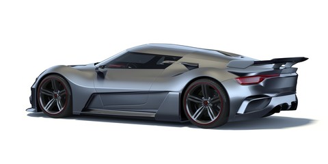 Plakat 3D rendering of a brand-less generic concept car in studio environment