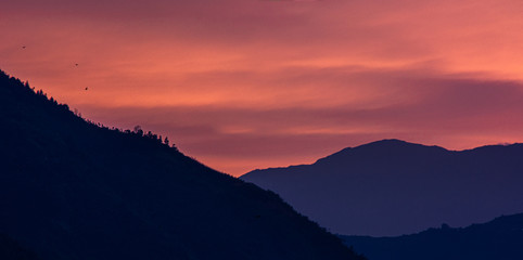 sunset in the mountains