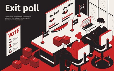 Exit Poll Isometric Background