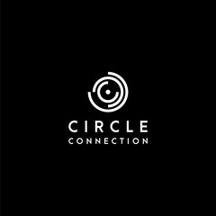 Modern logo design of circle or connection with black background color - EPS10 - Vector.