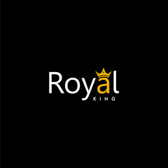 Clean and luxury logo design of crown with dark background color - EPS10 - Vector.
