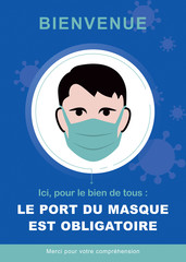 AFFICHE MASQUE OBLIGATOIRE. avec débord