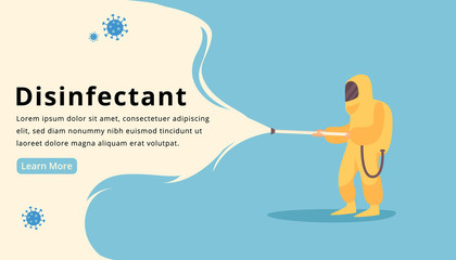 Simple illustration of character with hazmat suit