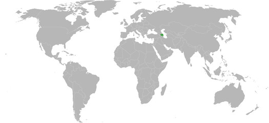 Fototapeta premium Kraj Azerbejdżanu na mapie świata. Jasnoszare tło. Idealny do koncepcji biznesowych, tła, tła, naklejek, etykiet, wykresów i tapet.