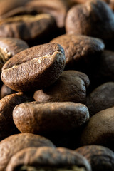 Fototapeta na wymiar Macro photo of roasted coffee beans
