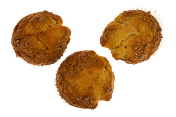 Banana Streusel muffins on a white background
