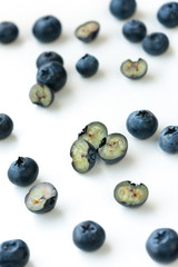 fresh blueberries isolated on a white background