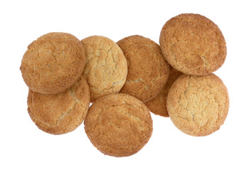 Group of coconut flavor cookies on a white background