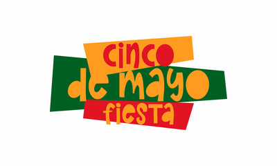 Cinco de Mayo in Mexico. Handwriting lettering. Style calligraphy for traditional Mexican holiday. Festive party. Design for holiday greeting card, invitation, poster, banner or background. Vector 