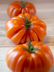 tomatoes in white plate on light table