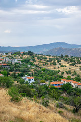 Fototapeta premium The picturesque village is located high in the mountains.