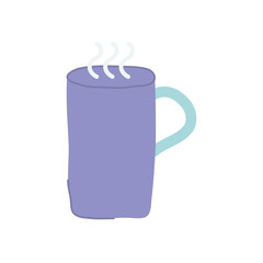 hot coffee mug icon, flat style