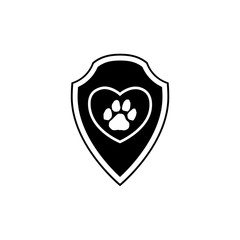 Paw Print Pet Protect Icon isolated on white background