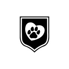Paw Print Pet Protect Icon isolated on white background