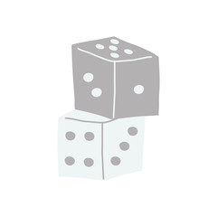 dices play icon, flat style