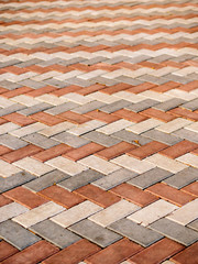 Red and white tile on the street