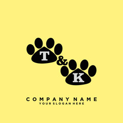 Initial Letter TK Logo With circle Template Vector