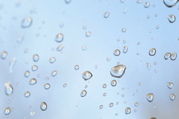 drying drops on the window left by the rain.close up.