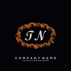 Initial Letter TN Logo With circle Template Vector