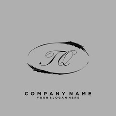 Initial Letter TQ Logo With circle Template Vector