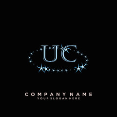 Initial Letter UC Logo With circle Template Vector