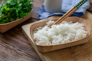 a bowl of boiled rice