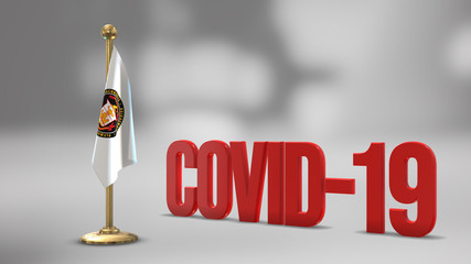 Bridgewater realistic 3D flag and Covid-19 illustration.