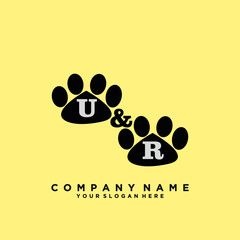 Initial Letter UR Logo With circle Template Vector