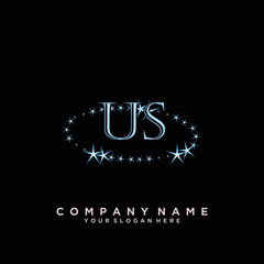 Initial Letter US Logo With circle Template Vector