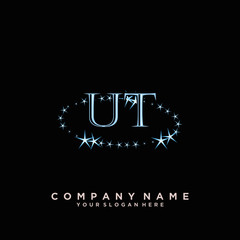 Initial Letter UT Logo With circle Template Vector