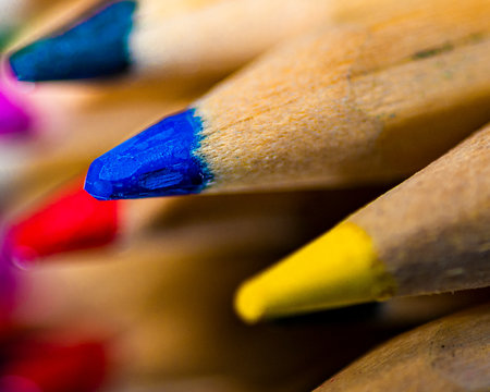 blue colored pencil