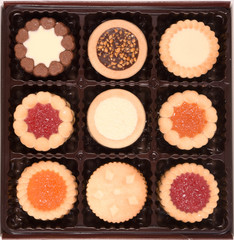 A box of exclusive cookies with different fillings