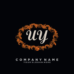 Initial Letter UY Logo With circle Template Vector