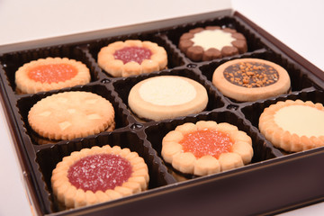 A box of exclusive cookies with different fillings