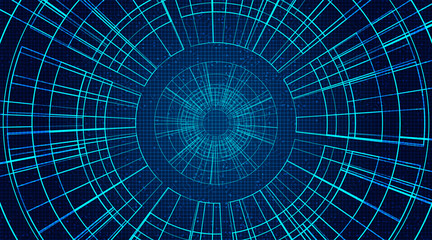 Circle Circuit Microchip on Technology Background,Hi-tech Digital and security Concept design,Free Space For text in put,Vector illustration.