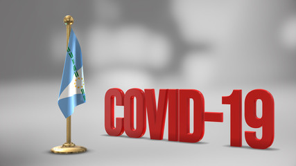 Formosa realistic 3D flag and Covid-19 illustration.