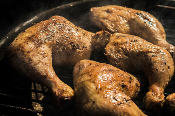 roasted chicken on the grill