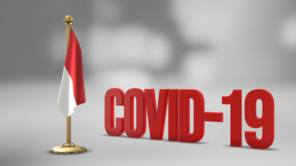 Guelph realistic 3D flag and Covid-19 illustration.