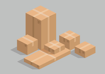 isometric boxes isolated