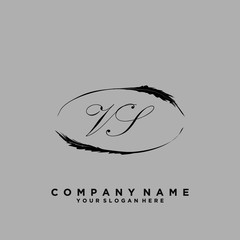 Initial Letter VS Logo With circle Template Vector