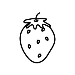strawberry fruit icon, line style