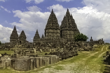 Fototapeta premium Ruins of Prambanan Hindu Temple near Yogyakarta, Java island, Indonesia
