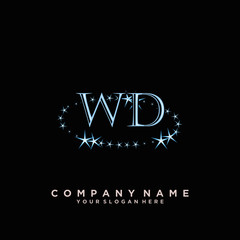 Initial Letter WD Logo With circle Template Vector