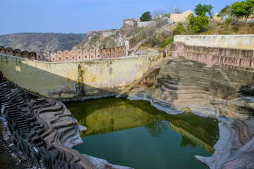 Fototapeta na wymiar inside at jaigarh fort jaipur rajasthan india