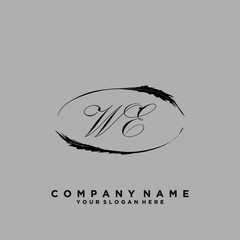 Initial Letter WE Logo With circle Template Vector