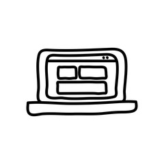 laptop computer icon, line style