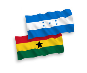 Flags of Ghana and Honduras on a white background
